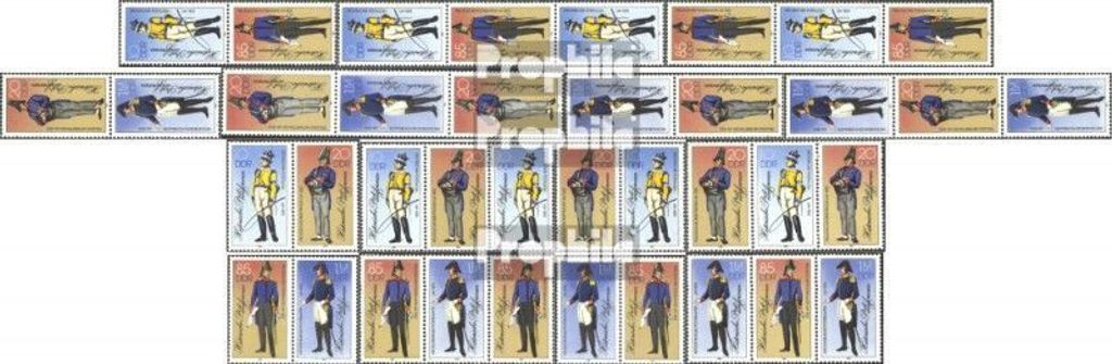 Briefmarken DDR 1986 Mi WZd656-663, SZd306-313 (kompl.Ausg.) postfrisch Histor. Uniformen