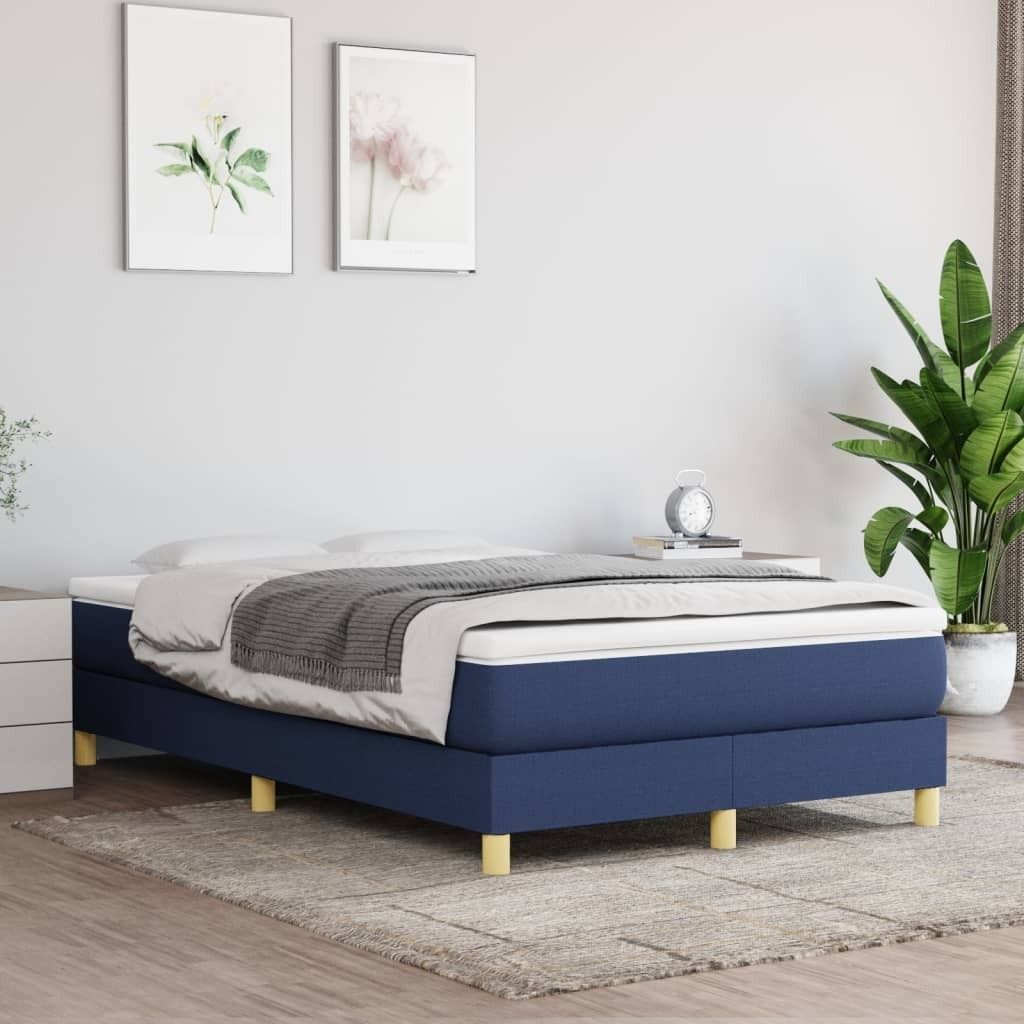 Maison Exclusive - Boxspringbett mit Matratze Blau 120x200 cm Stoff