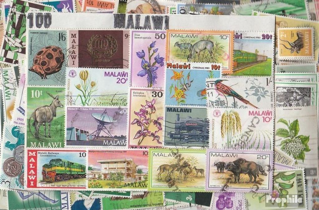 Briefmarken Malawi 300 verschiedene Marken