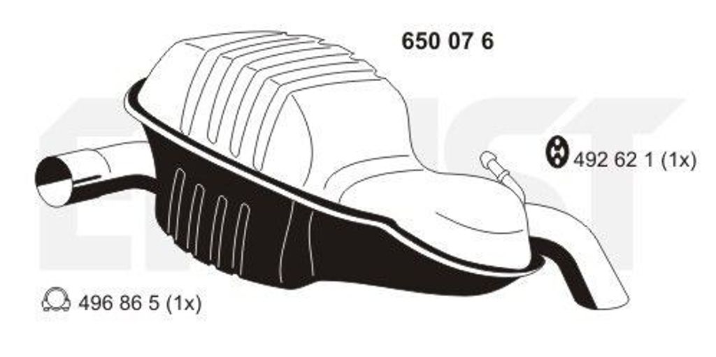 ERNST 650076 Endschalldämpfer für VOLVO S60 I (384) Auspuff