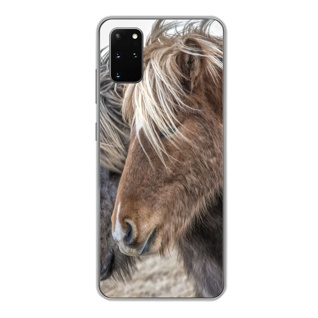 MuchoWow Handyhülle Schutzhülle Hülle für Samsung Galaxy S20 Plus Pferde - Natur - Makro Silikon Softcase Handy Hülle - Hartschale