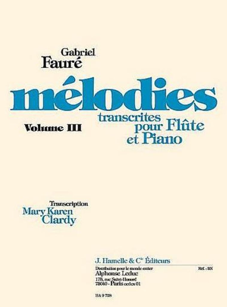 Melodies vol.3 pour flute et pianoClardy, Mary Karen, arr.