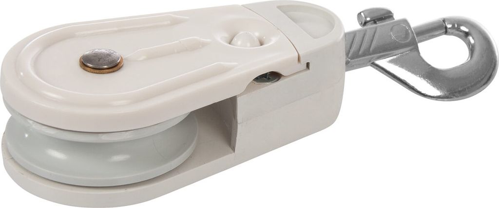 Umlenkrolle mit Wirbelkarabiner für Schlingentische Seilzüge Flaschenzüge