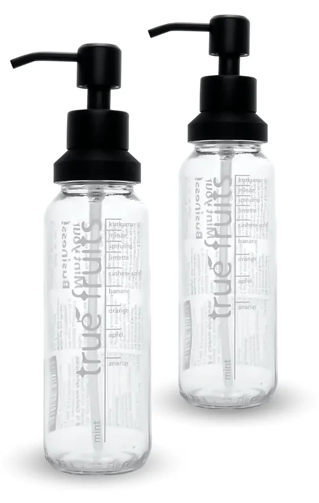 Accessoire distributeur vaisselle et salle de bain pour flacon verre x2