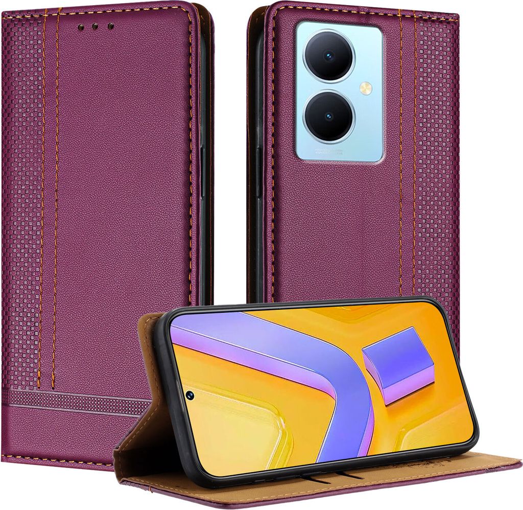 Handyhülle für Vivo Y78 / Vivo Y78+ 5G Leder Flip Klappbare Produktbild 