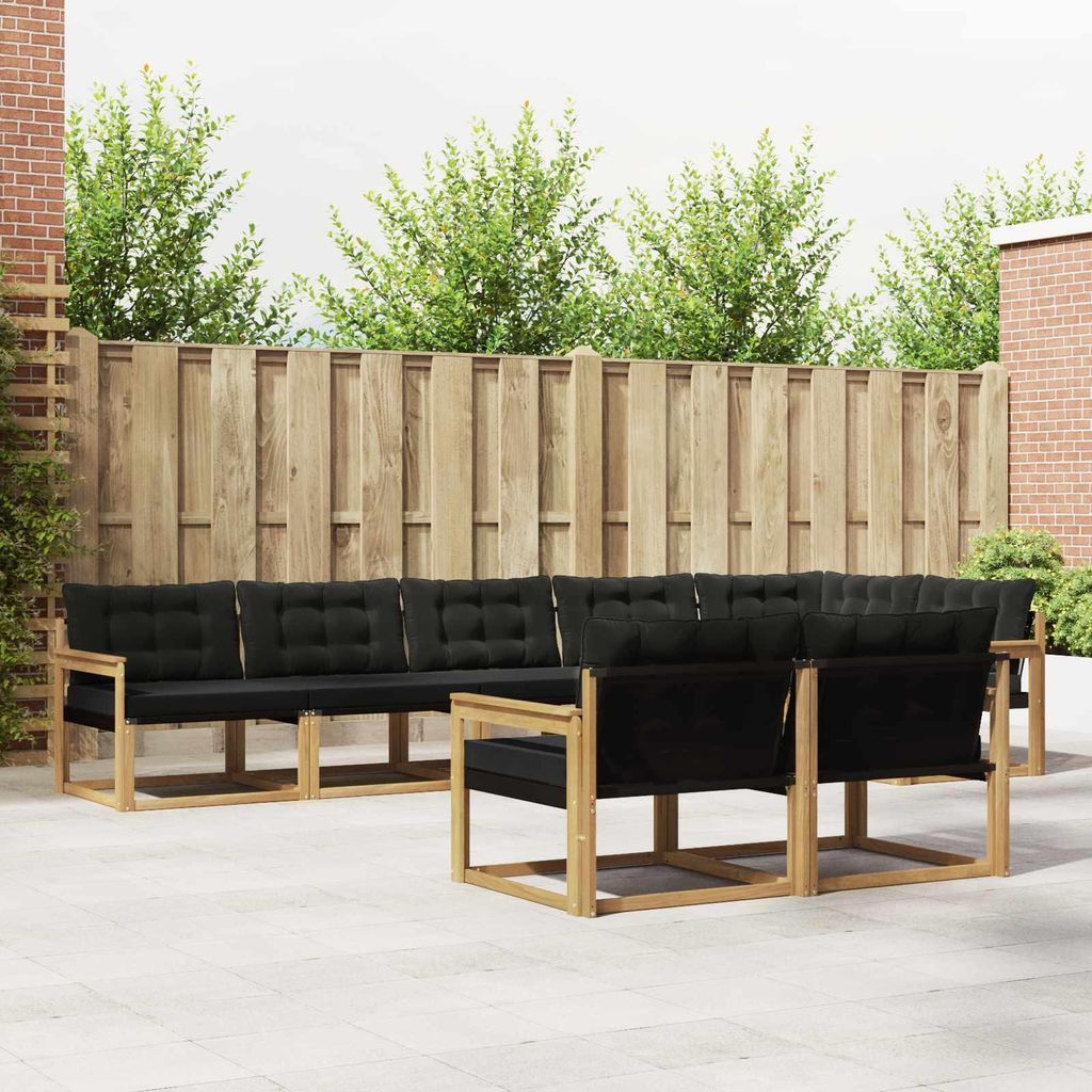 Möbel Outdoor-Sofagarnitur mit Kissen 8 pcs Weiß und SchwarzGartensofas - Gartensofas c3406