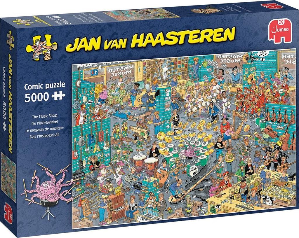 Jumbo Spiele Jan van Haasteren - Musik-Shop, Puzzle, Erwachsenenpuzzle, Puzzlespiel, 5000 Teile, 20050
