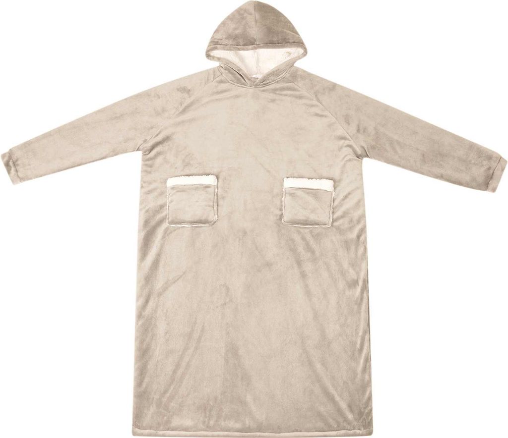 vidaXL Decken-Hoodie Beige L Fleece und Flanell