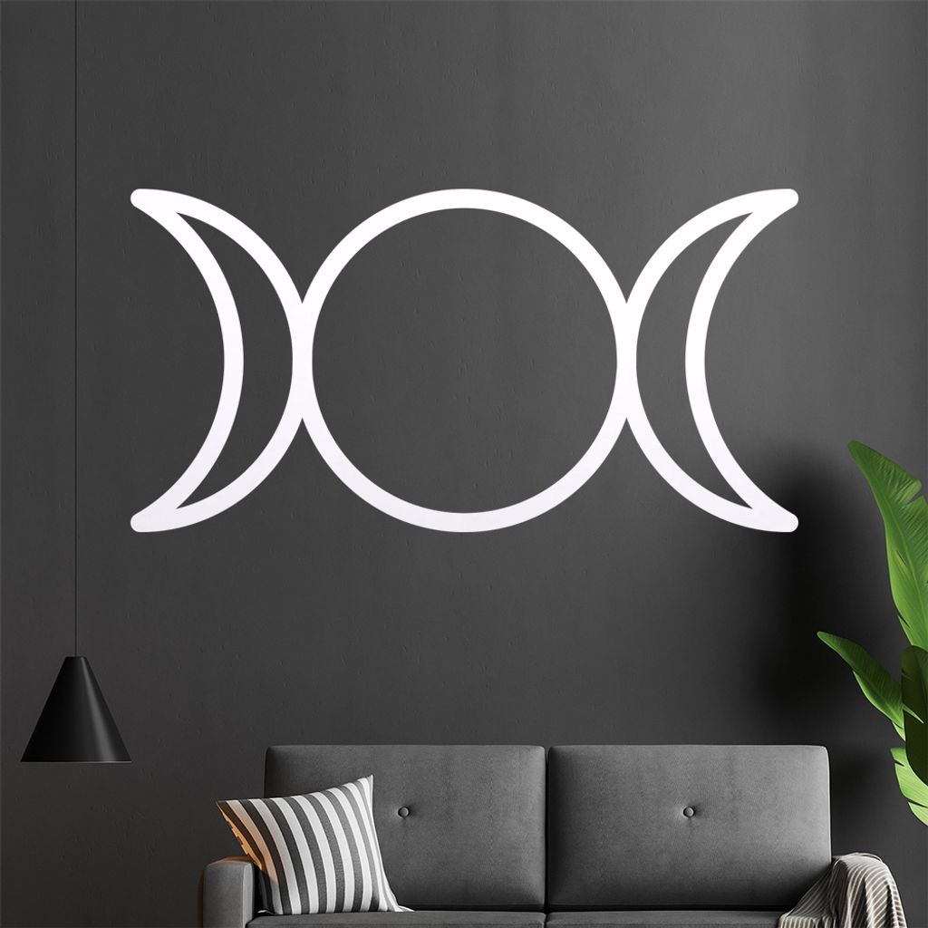 Dreifacher Mond - Triple Moon Wandtattoo in 6 Größen - Wandaufkleber Wall Sticker - Dekoration, Küche, Wohnzimmer, Schlafzimmer, Badezimmer