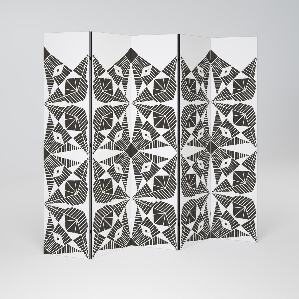 SpaceRebels Paravent Raumteiler - 5-teilig Raumtrenner, Druck 2-Seite - Raumtrenner - Trennwand Wohnung - Room Divider - Spanische Wand Deko Modern...