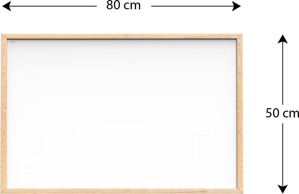Tablica suchościeralna magnetyczna biała 80x50 cm rama Zdjęcie produktu 