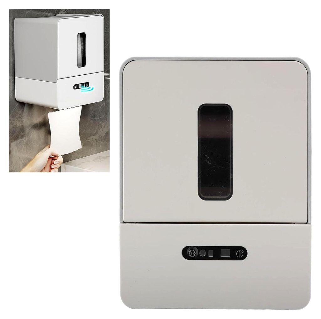 Automatischer berührungsloser Papierhandtuchspender - Wandmontierter elektrischer Rollenhandtuchspender mit Sensor und Nachtlicht für Badezimmer,...
