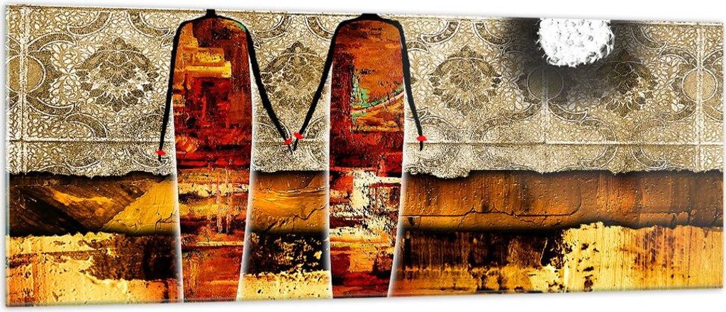 Bilder auf glas - Paar afrika wüste folklore - 140x50cm - Glasbilder - Wandbilder - Kunstdruck - zum Aufhängen bereit - Wanddekoration aus Glas -...