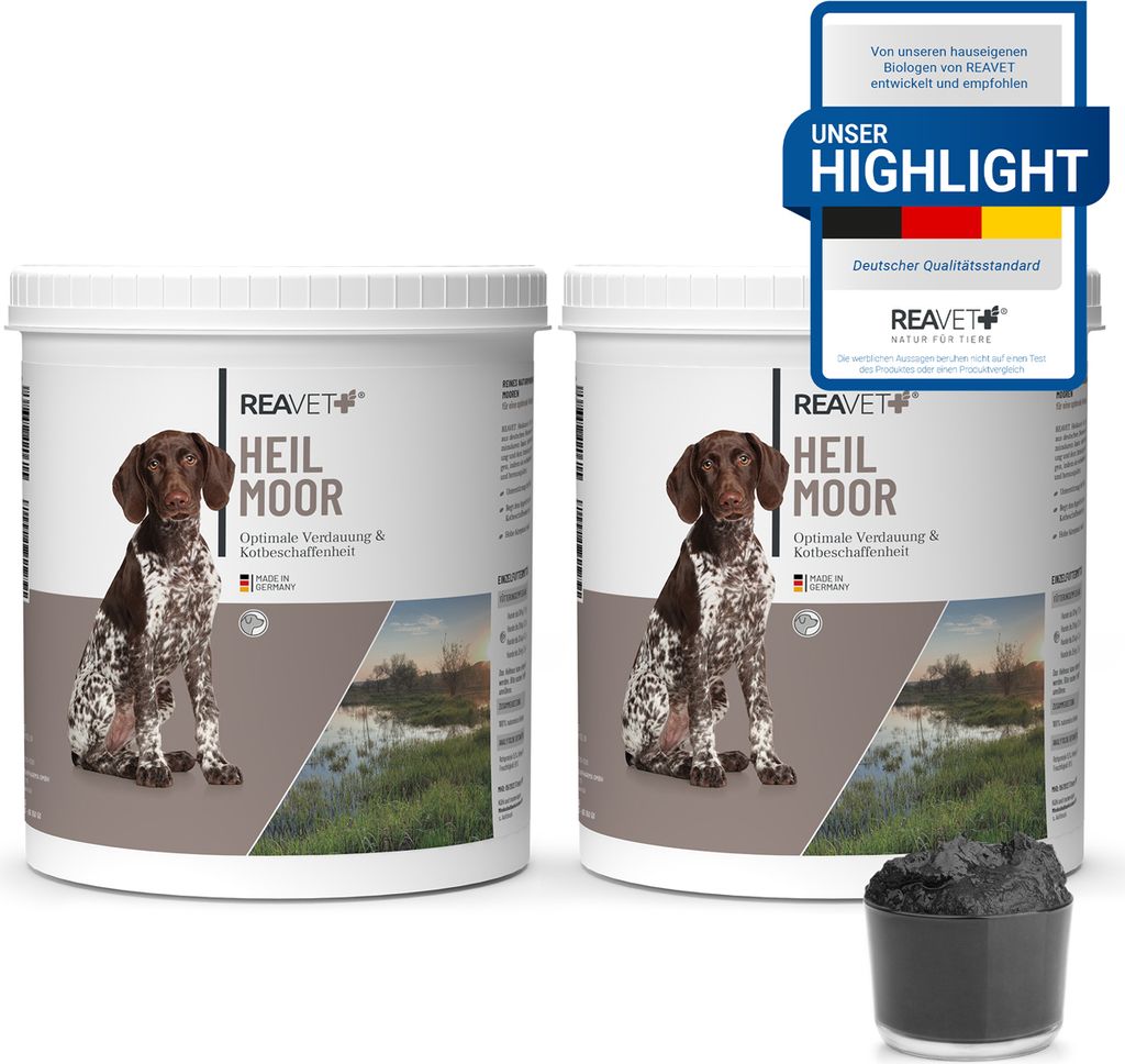 REAVET Heilmoor für Hunde 2 x 1,3kg - Verbessert die Kotbeschaffenheit, Optimale Verdauung, Immunsystem, Magen-Darm-Aktivität, Appetit Anregung I...