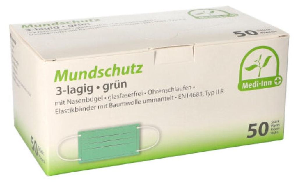 Maska Medi-Inn z klipsem na nos i elastycznymi paskami typu Zdjęcie produktu 