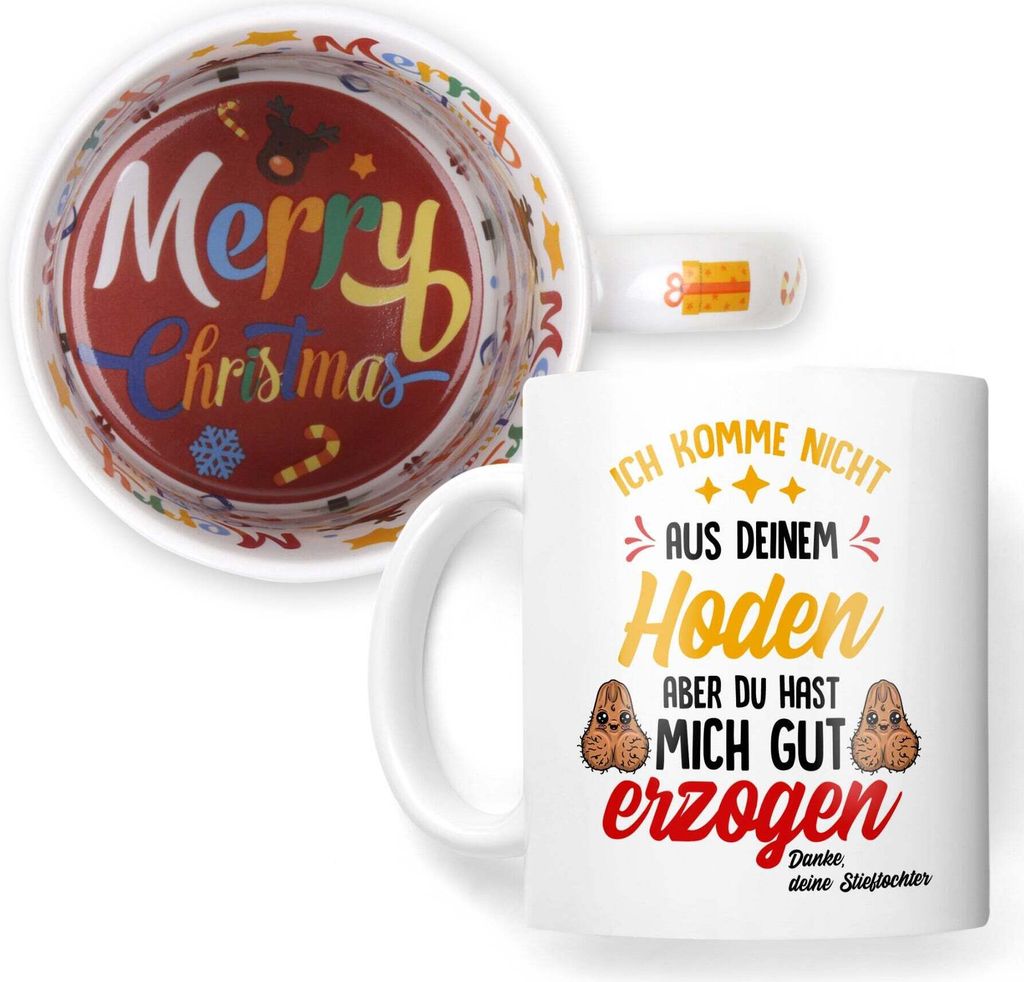 22Feels Weihnachtsgeschenk Stiefpapa Geschenk von Stieftochter Bonuspapa Stiefvater Tasse Patchwork Stiefeltern Kaffeetasse Männer Weihnachten
