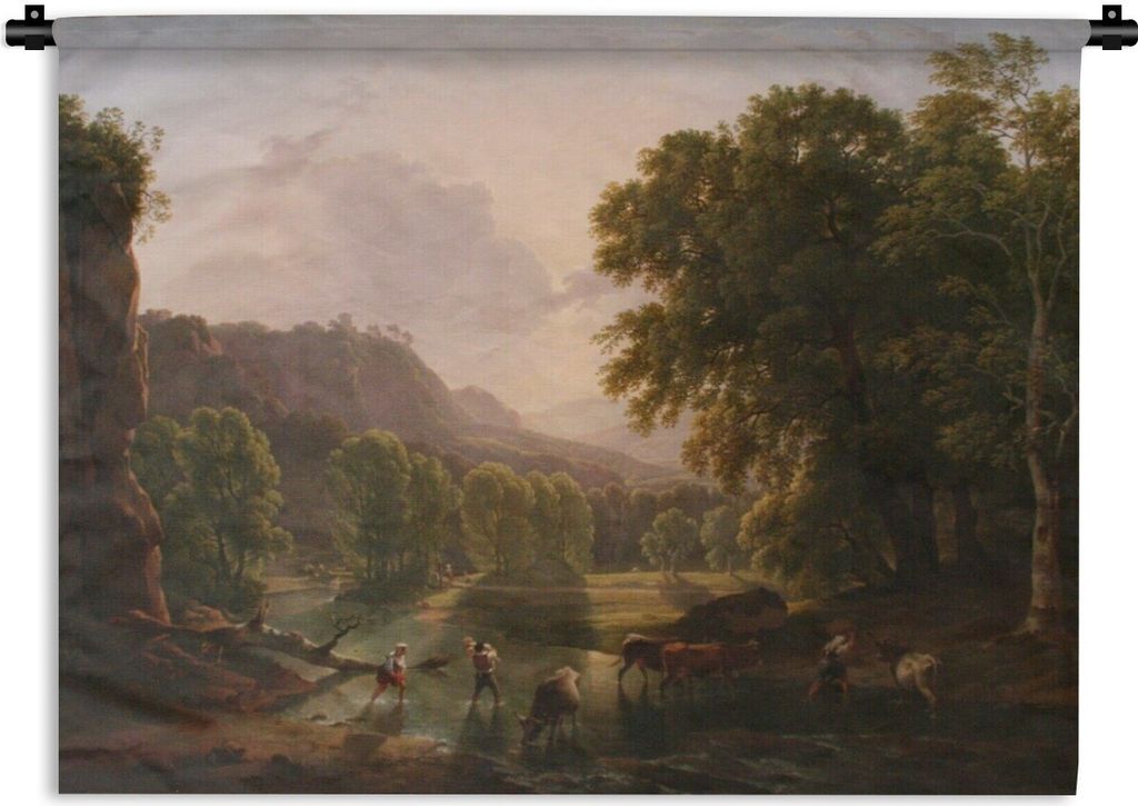 MuchoWow Wandteppich Wandbehang Passage an der Furt - Hendrik Voogd 150x112.50 cm Tapisserie Dekoration Wandtuch - Wanddecke - Wandteppiche