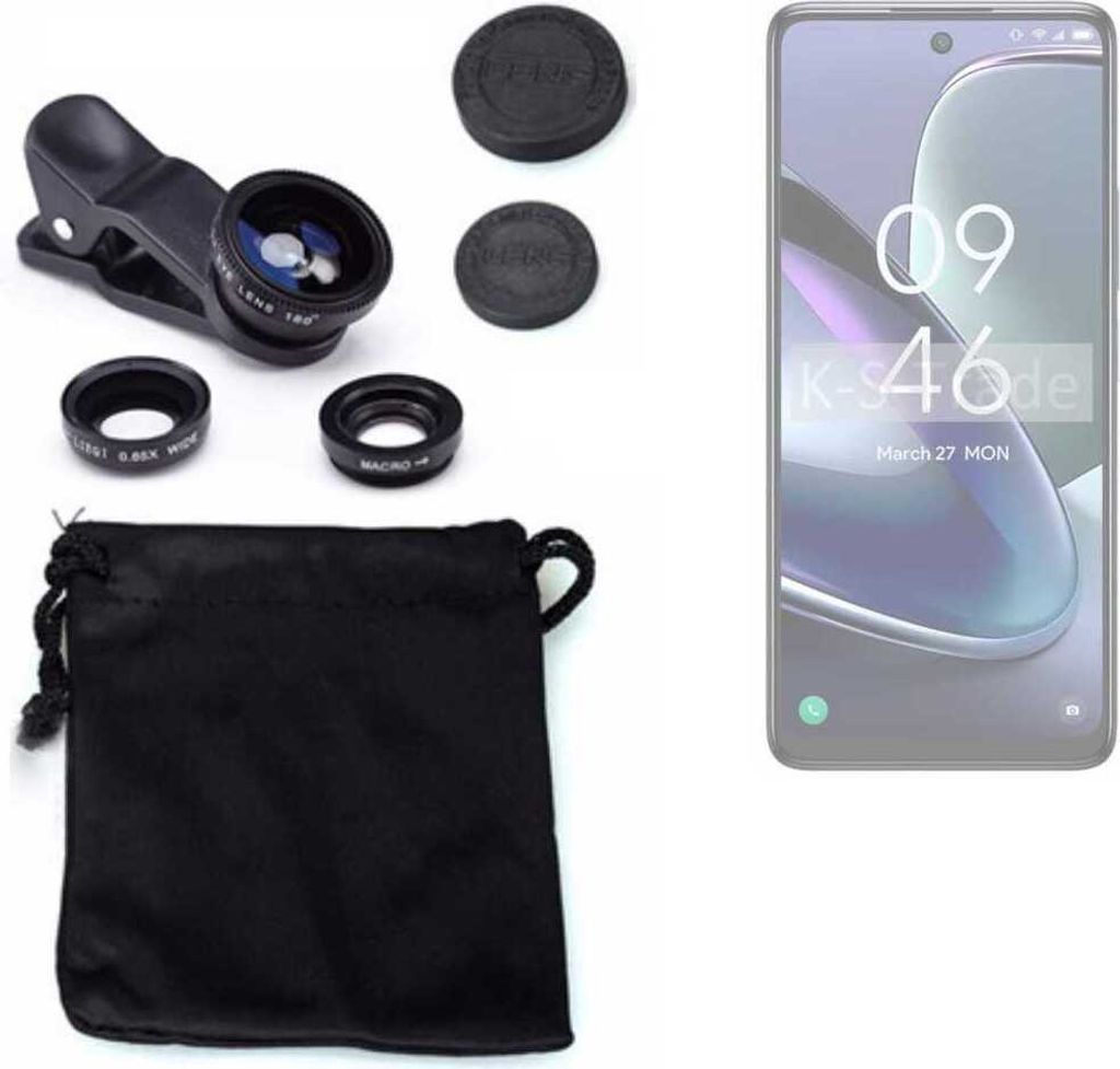 K-S-Trade Smartphone Kamera Linsen Set Kompatibel mit TCL 50 5G 3in1 Clip-On Kamera Adapter Macro Weitwinkel FishEye Fischauge Objektiv Linse