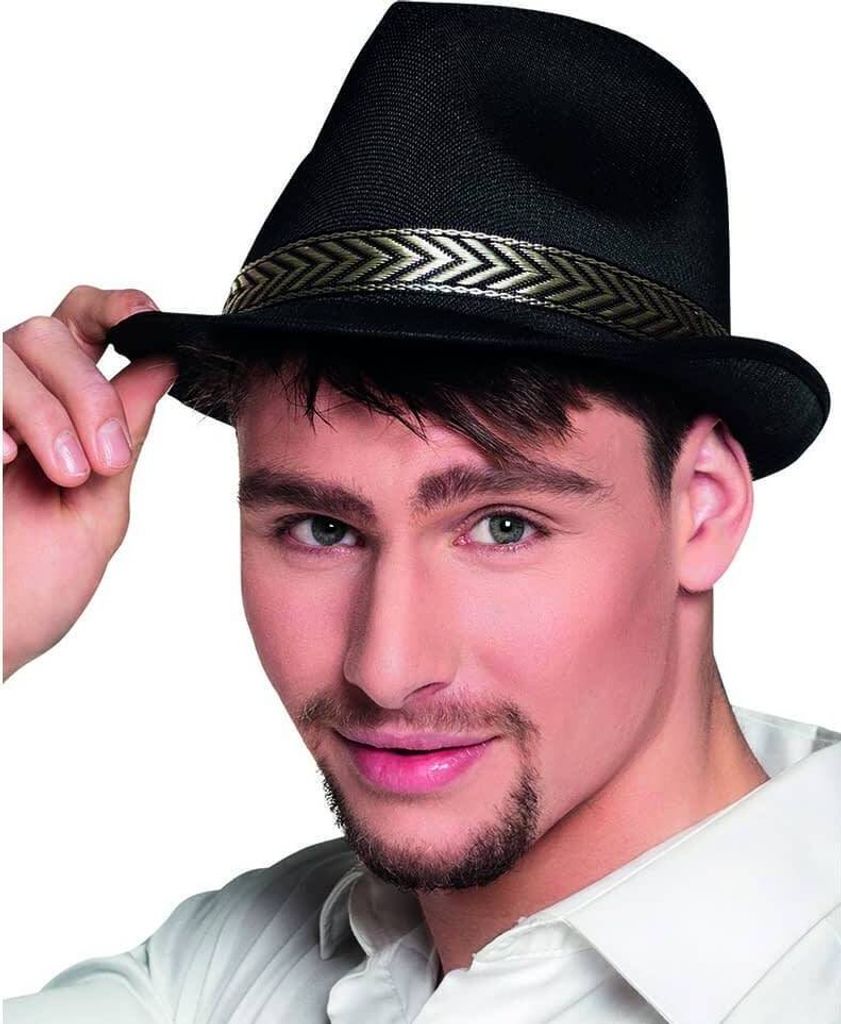 Cappello con nastro per adulti nero-oro - taglia unica Immagine del prodotto 