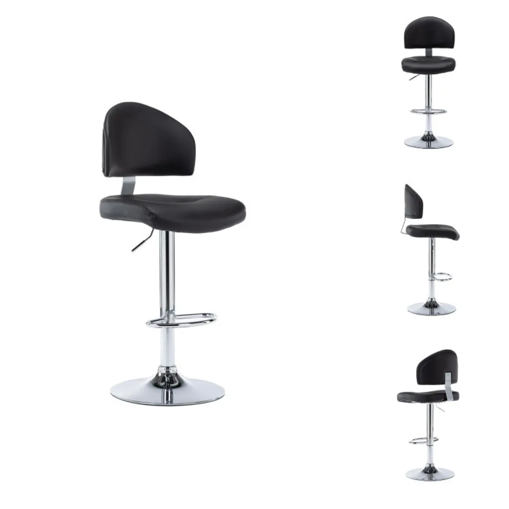 Sgabello da Bar vidaXL Pelle Finta Nera - Design Moderno Cucina e Bar