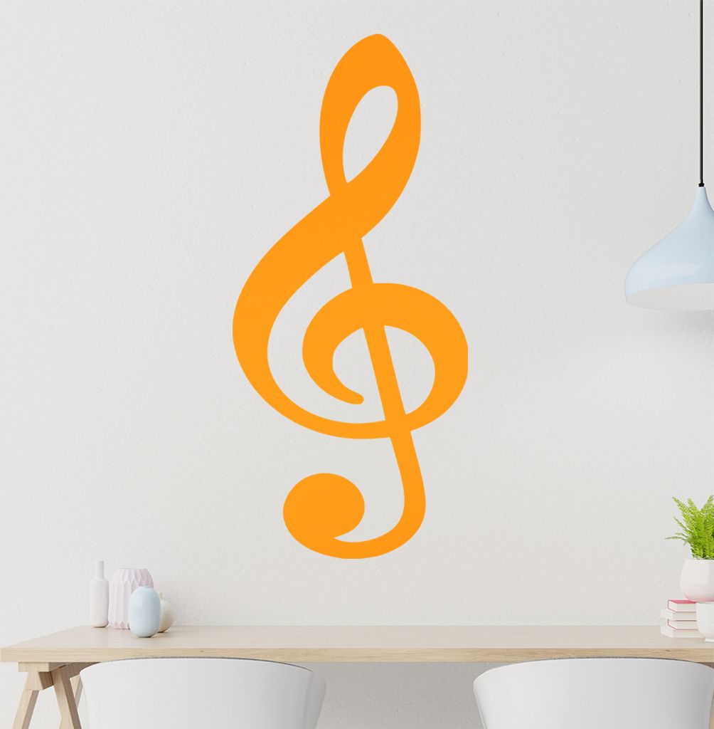 KIWISTAR Notenschlüssel Melodie Lied Takt Note Wandtattoo in 6 Größen - Wandaufkleber Wall Sticker - Dekoration, Küche, Wohnzimmer, Schlafzimme...