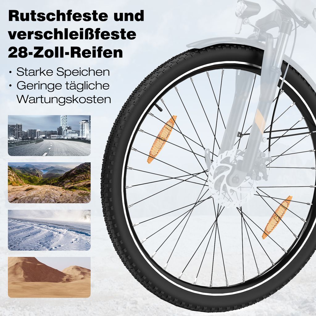 HITWAY E-Bike 28 Zoll Elektrofahrrad, Pedelec 36V/12Ah 432 Produktbild 6