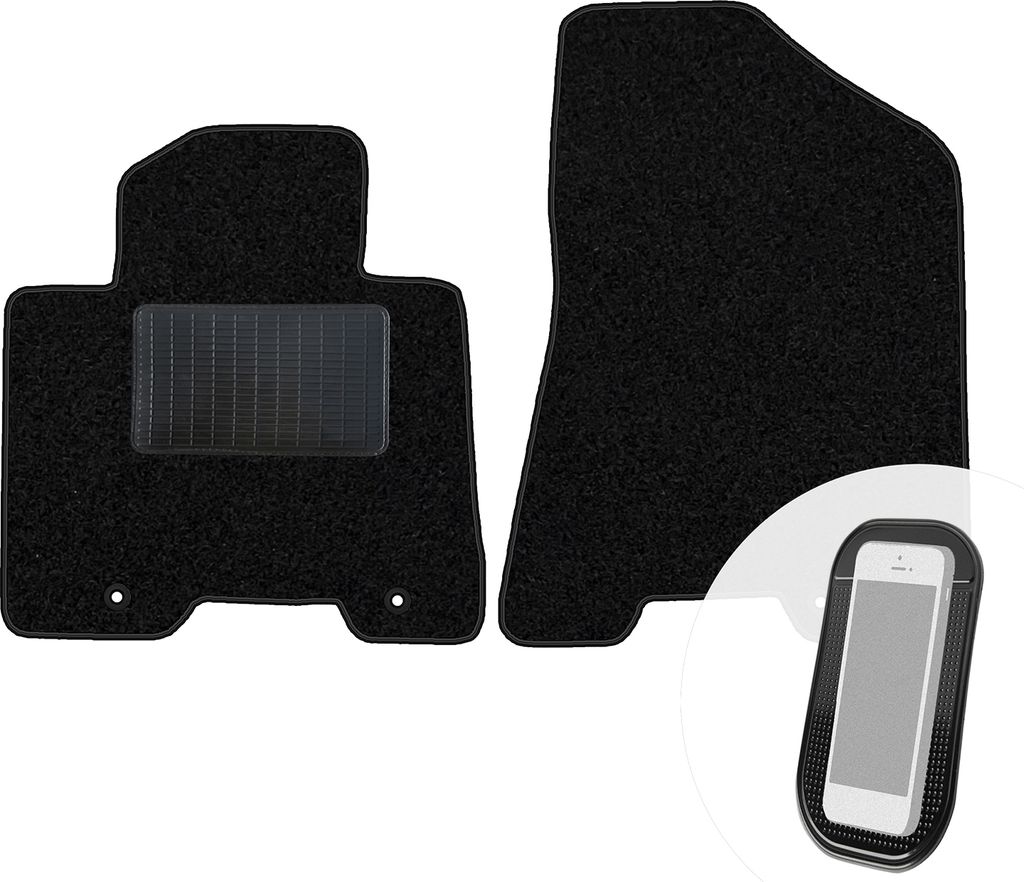 moto-MOLTICO Vorne Fußmatten Auto Velours Autoteppiche Schwarz Automatten Set 2-teilig passend für Hyundai Genesis Coupe 2008-2016