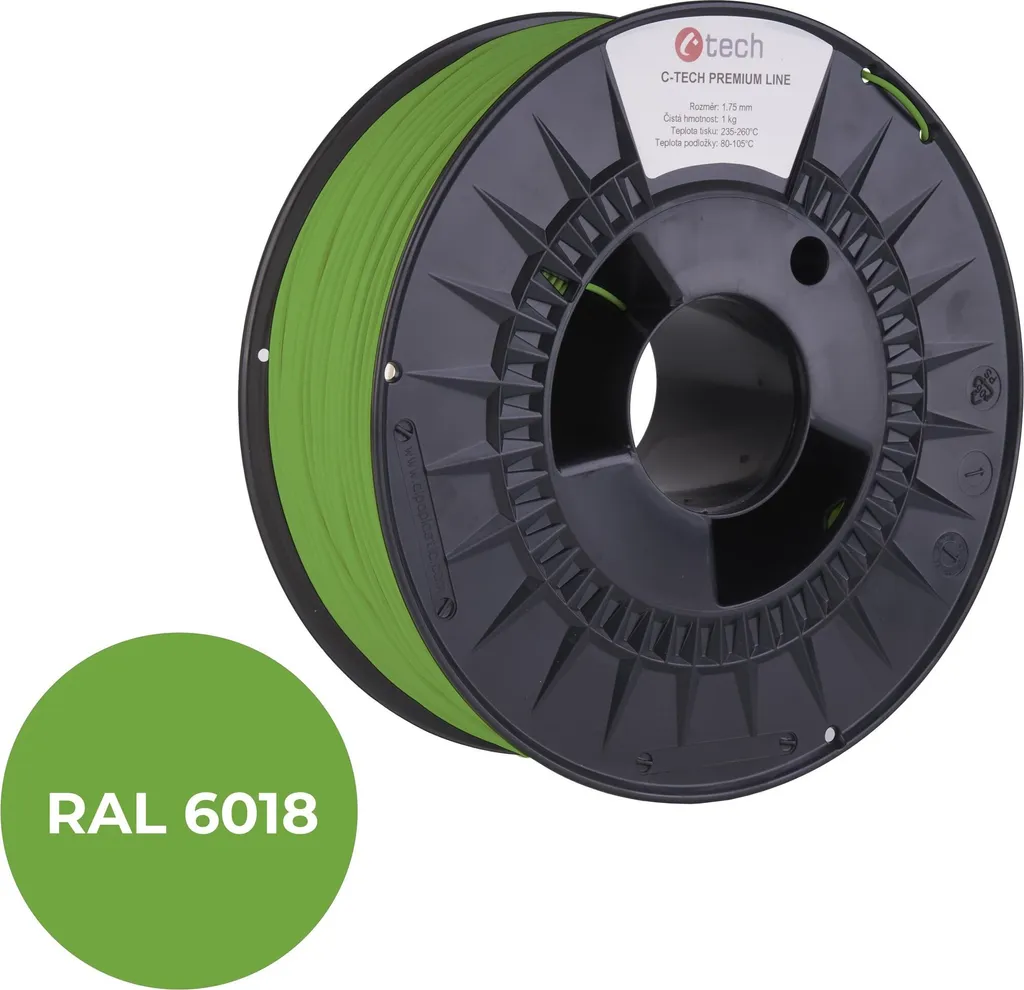 Filament 3D PLA Vert Jaune RAL6018 C-TECH pour Prototype et Décoration