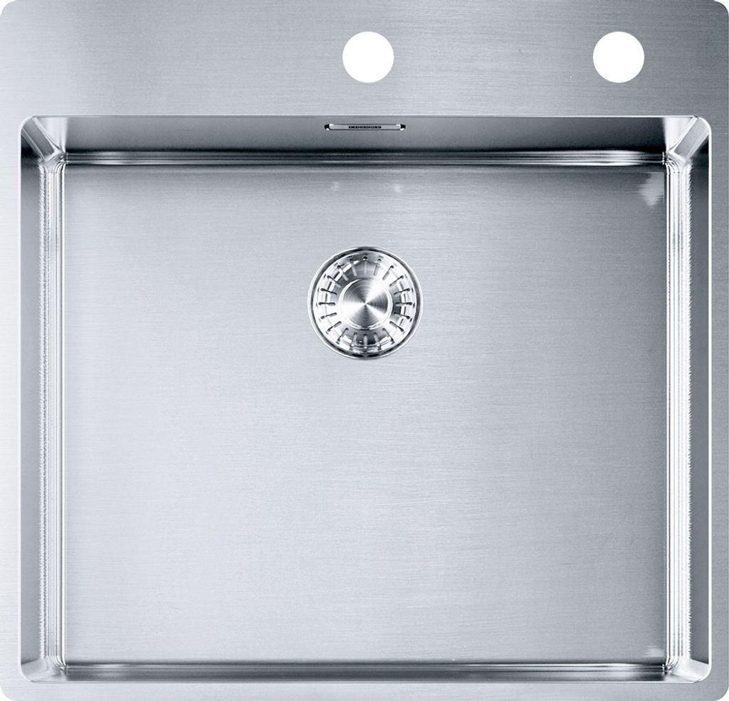 Franke BXX 210-50 530x510mm, 3 1/2', Integral, mit Ablaufventil, mit Armaturenbank, ohne Tropfteil, gebuerstet