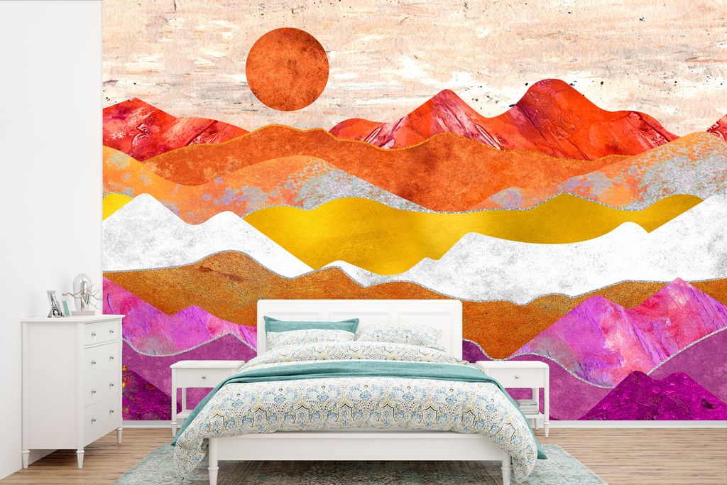 MuchoWow Fototapete für Wohnzimmer oder Schlafzimmer Wandtapete Vinyl Motivtapete Lesbisch - Stolz - Marmor - 420x280 cm - Zimmer für Kinder