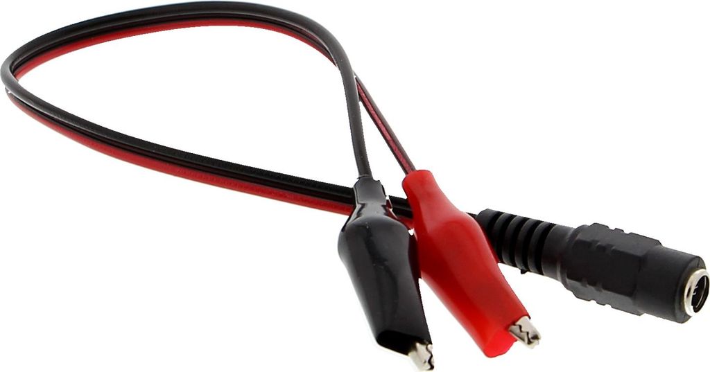 Kabel - Krokodilklemmen auf 5.5*2.1mm DC Klemme (weiblich) - 30cm