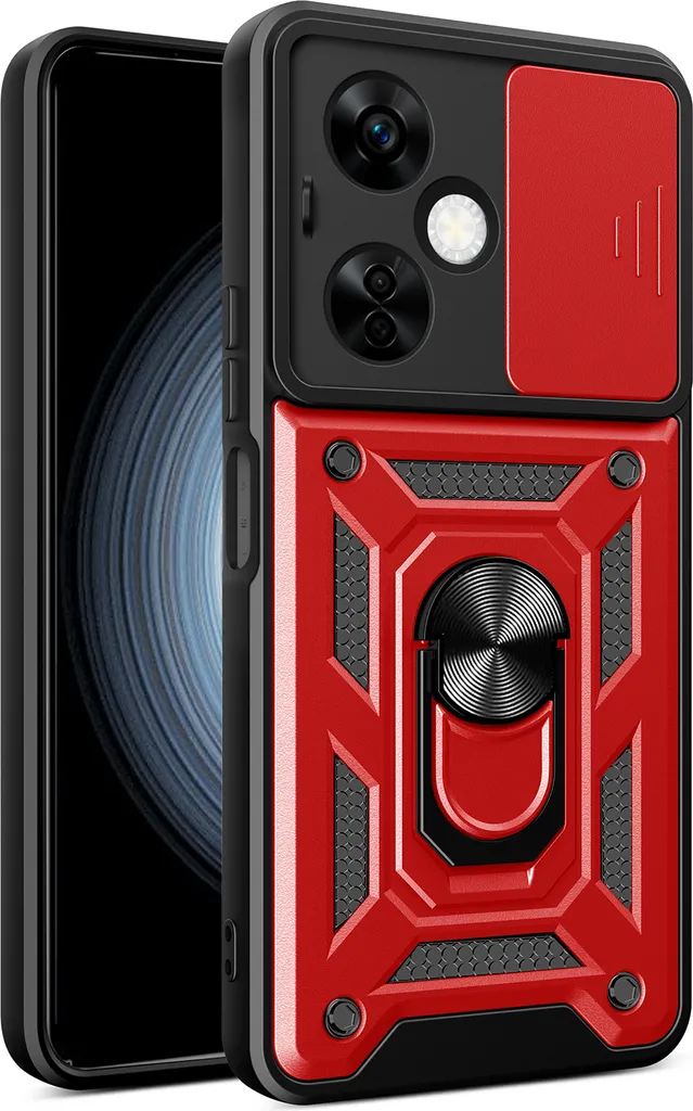 YSONCHAN Custodia Oneplus 13 5G Militare Antiurto | Cover Con Anello Magnetico E Copriobiettivo Scorrevole | Argento