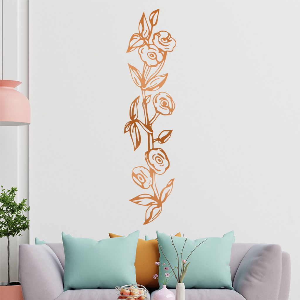 Blumen - Rose Wandtattoo in 6 Größen - Wandaufkleber Wall Sticker - Dekoration, Küche, Wohnzimmer, Schlafzimmer, Badezimmer
