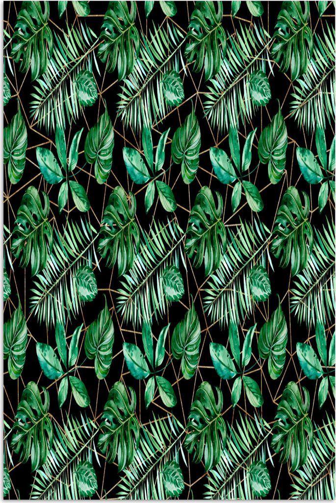 MuchoWow Poster Vintage - Blätter - Farne 60x90 cm - Wanddekoration