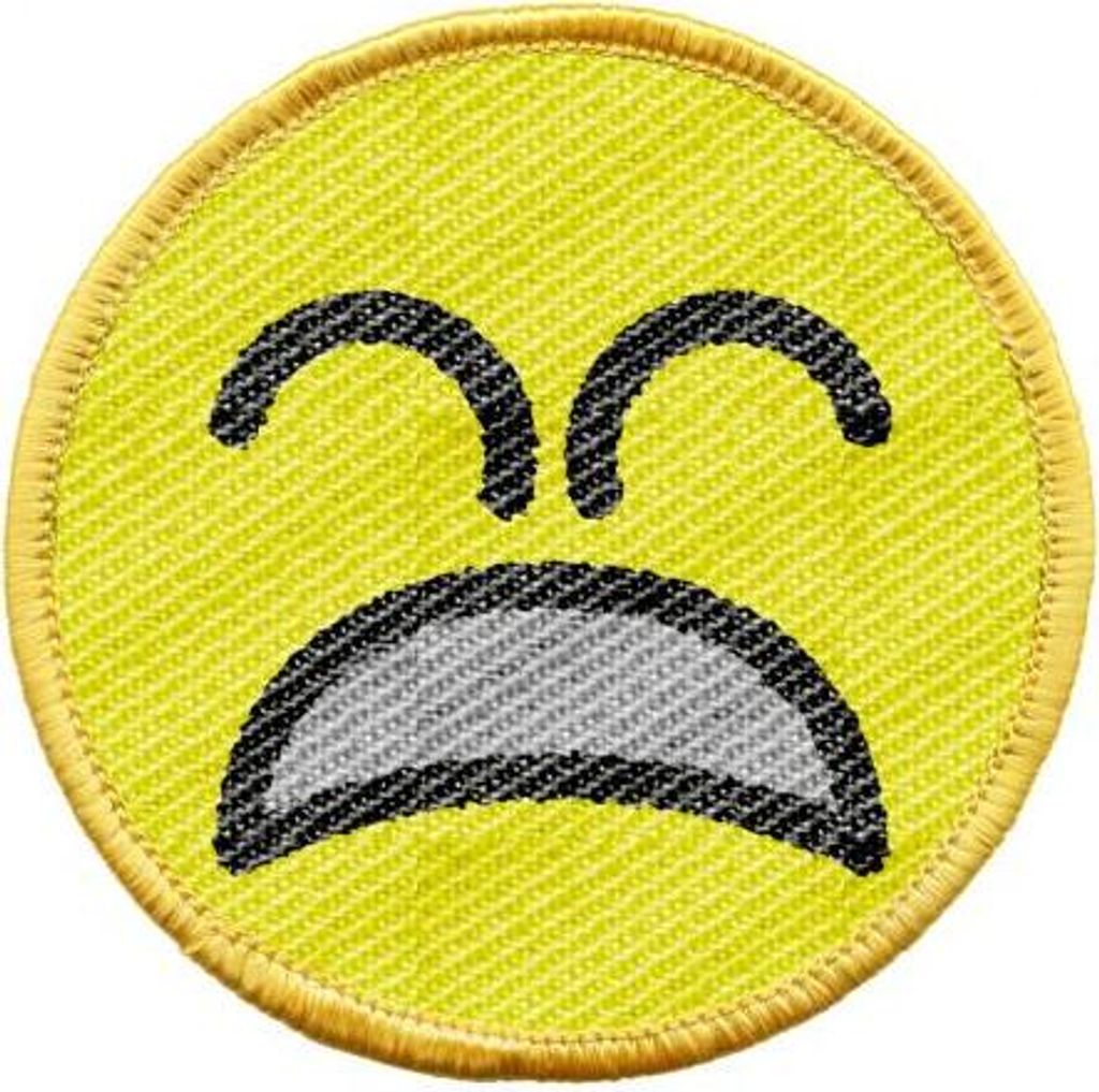 Aufnäher - Smiley - Schlechte Laune - 21712 - Gr. ca. 6 cm - Patches Stick Applikation
