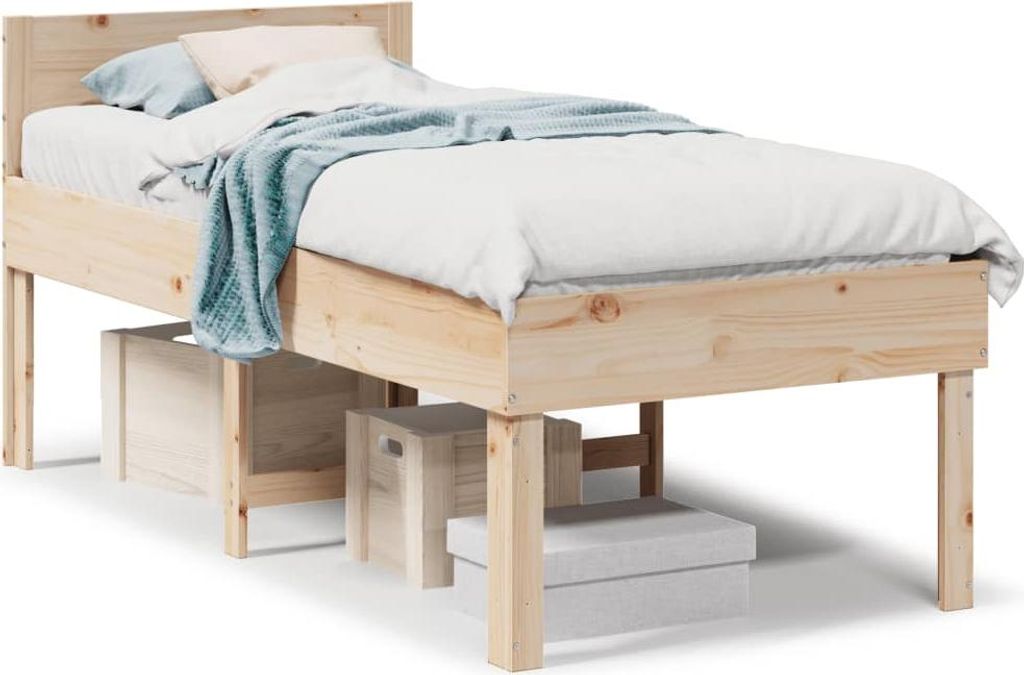 vidaXL Massivholzbett ohne Matratze 75x190 cm Kiefernholz