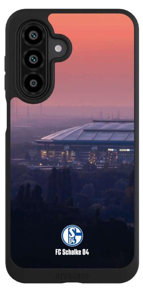 NIVOCASE Handyhülle für Samsung Galaxy A17 5G Hülle NIVOpure Case Schwarz FC Schalke 04 Offizielles Lizenzprodukt Stadion