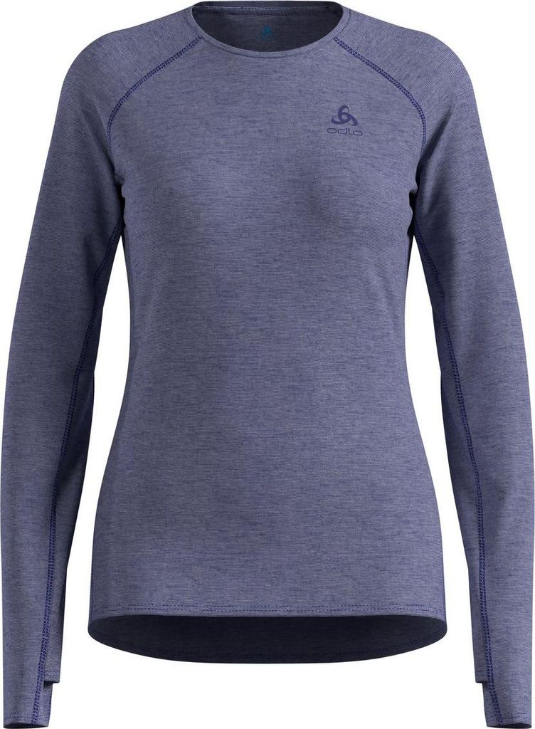 Langärmeliges X-Alp Performance Wolle 115 Trailrunning-Shirt, Damen - Odlo, Farbe:21122 skipper blue melange, Größe:L