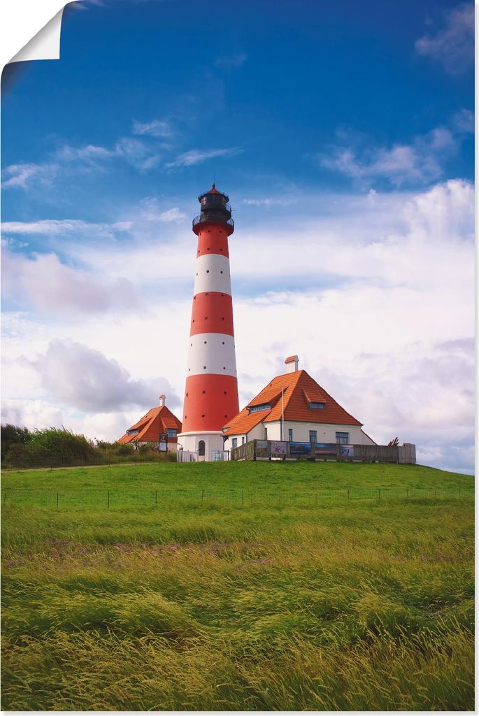ARTland Poster Westerhever Leuchtturm Größe: 40x60 cm