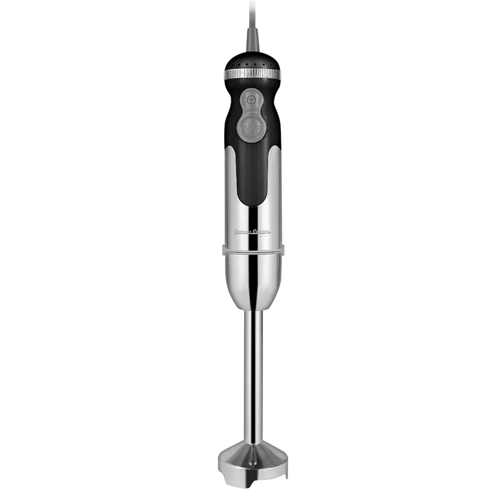 Pied Mixeur Multifonction Vintage Cuisine Noir avec Lames en Acier