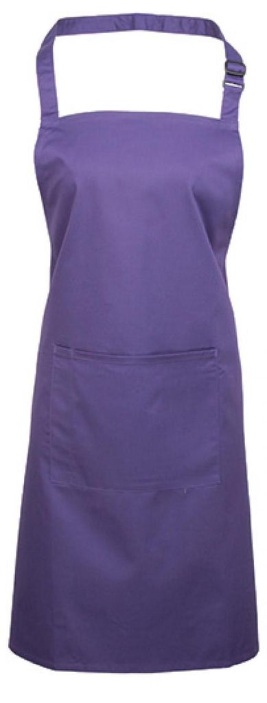 Premier Workwear PR154 | Colours Bib Apron With Pocket - 72 x 86 cm - Waschbar bis 60 - Farbe: Purple (ca. Pantone 269) - Größe: 72 x 86 cm