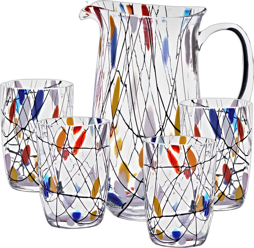 Glaskrug (1,5 Liter) inkl. 4 Trinkgläser (250ml) Maria