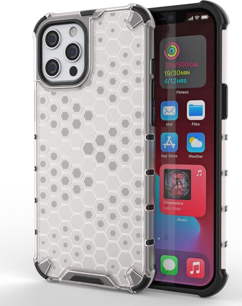 Mobigear Honeycomb iPhone 13 Mini Hülle Hardcase Backcover Stoßfest - Weiß