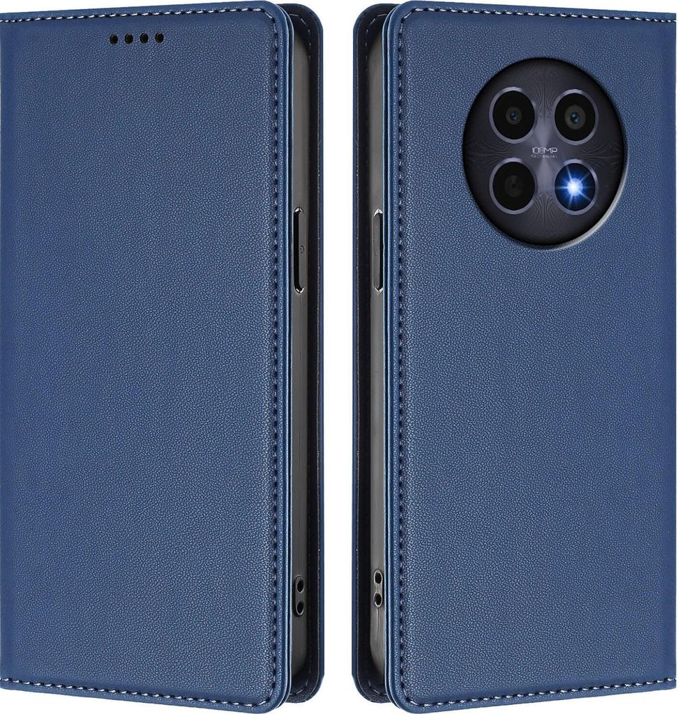 Handyhülle für Realme 12 5G/Realme 12x/Realme 13 5G/Narzo 70X/Narzo N65, Kunstleder Klapphülle Stoßfeste Magnetische Hülle mit Ständer Dunkel...