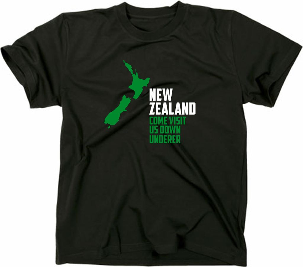 Styletex23 T-Shirt New Zealand Down Under, Fun, schwarz, S