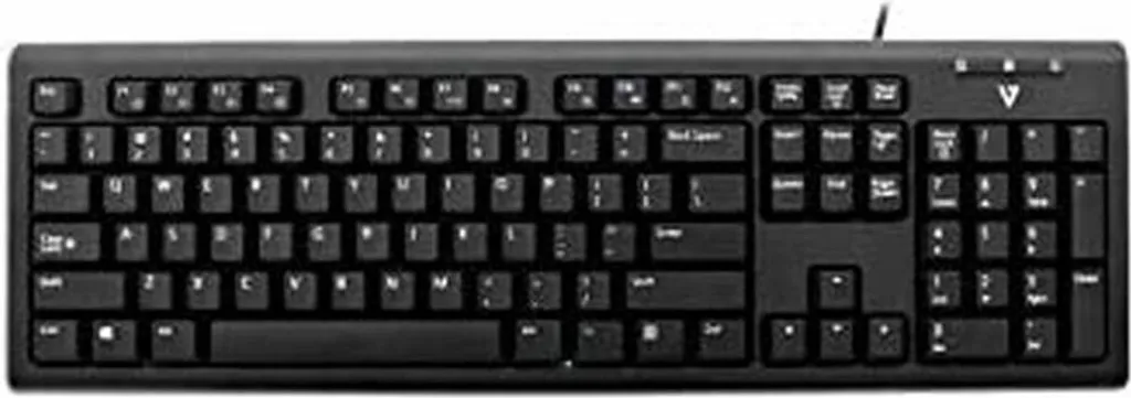 Clavier V7 USB Layout DE - Clavier Filaire Allemand QWERTZ Noir Fiable