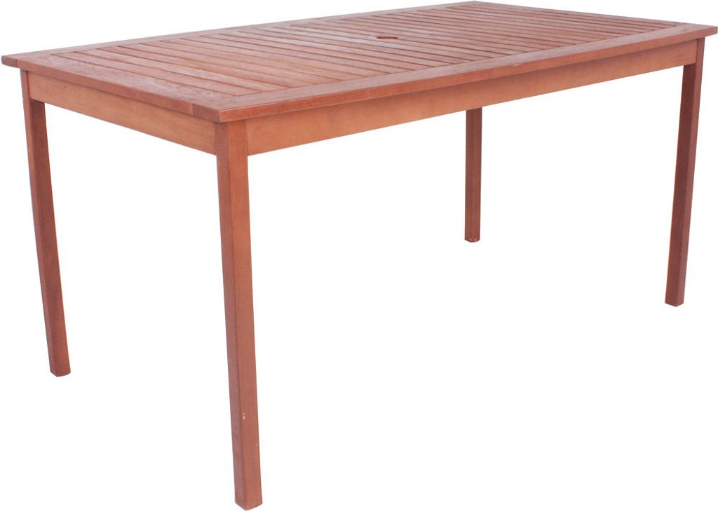 Terrassen Tisch aus Eukalyptus GARDA-120 in braun, B/H/T: ca. 150/73/90 cm
