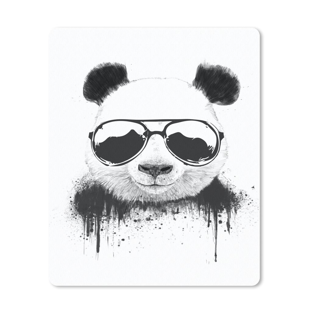 MuchoWow Mauspad Mousepad Panda - Brille - Tropfen - Weiß 30x40 cm - Mousepads - Maus Mat - Pad - Mausunterlage - Mausmatten