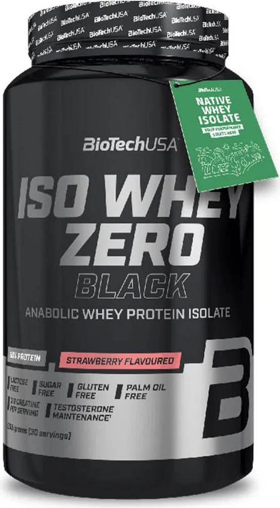 Iso Whey Zero Black 908g Fraise - Protéine Digestion Facile sans Lactose