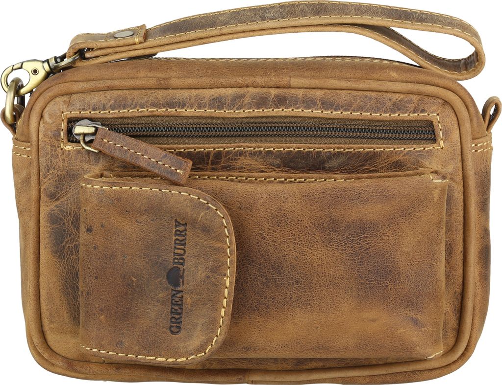 Greenburry Leder Herrentasche Handgelenktasche Tasche Vintage antikbraun 1732-25